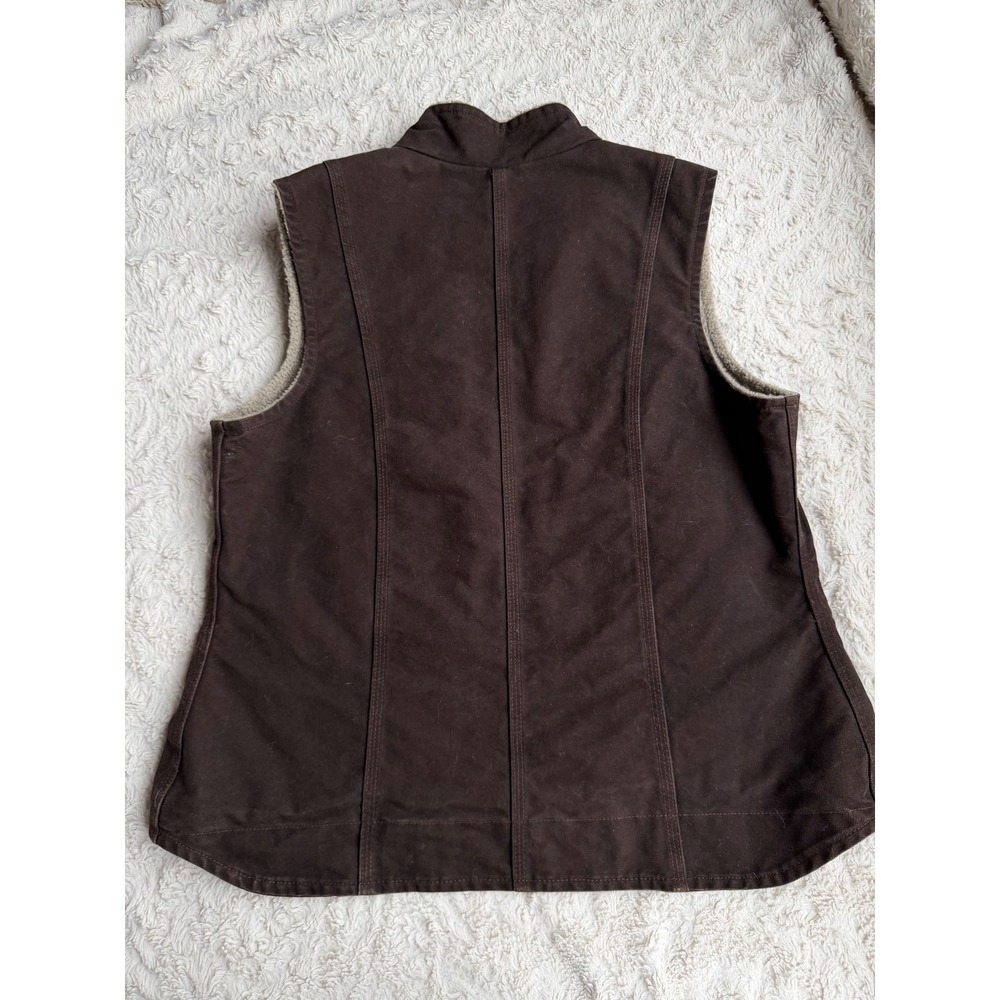 Carhartt Sandstone Mock Neck Sherpa Lined Vest Dark Brown WV001 Vintage Y2K L - Picture 12 of 15